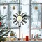 2 Pcs Metal Snowflake Window Wreath with Warm White Flameless Candle, 11.2 Inches Lighted Christmas Wreaths Hanging Indoor Outdoor, for Front Door Window Wall Ceiling Winter Decor